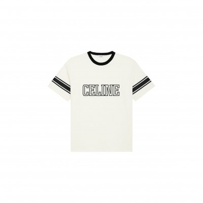 CELINE LOOSE TRIOMPHE T-SHIRT 'WASHED WHITE BLACK' RX02N671Q.01QF